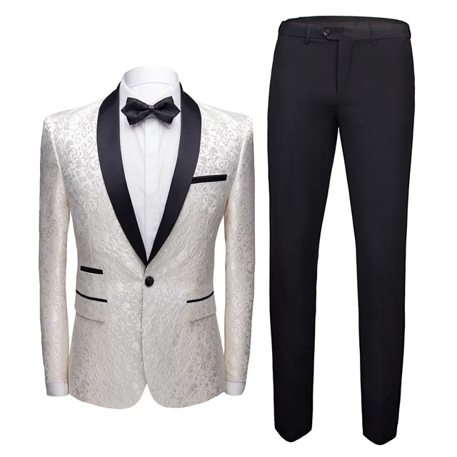 3 Piece Suit Slim Fit Blazer Pants & Vest Men's