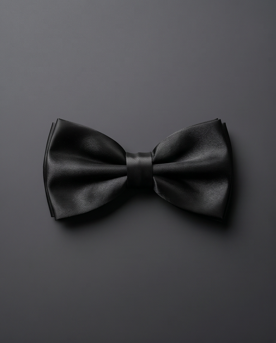 Men’s Formal Black Satin Bow Tie