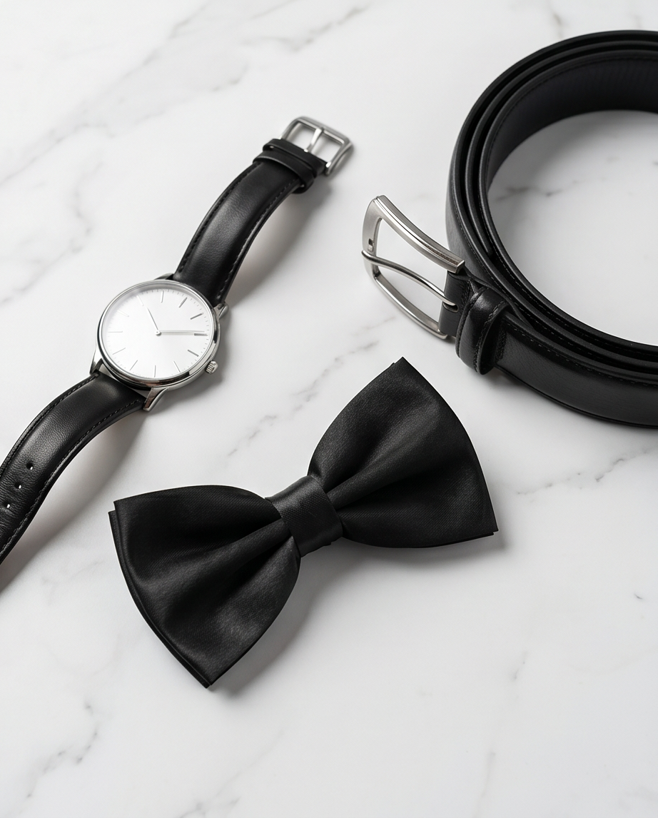 Men’s Formal Black Satin Bow Tie