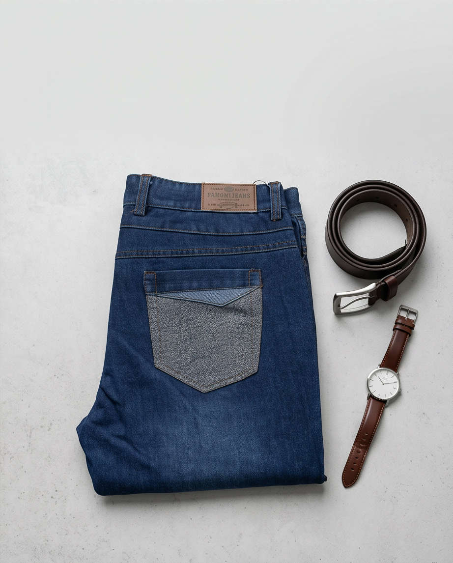 Men’s Regular Fit Denim with Contrast Pocket Detail