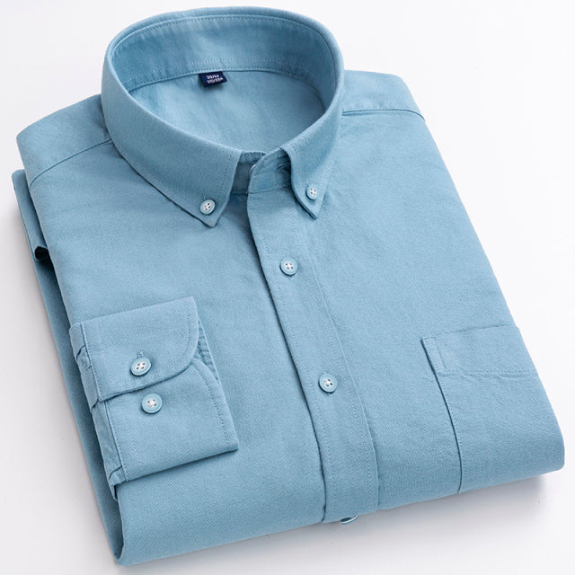 Button Down Collar Shirts 100% Cotton Men's
