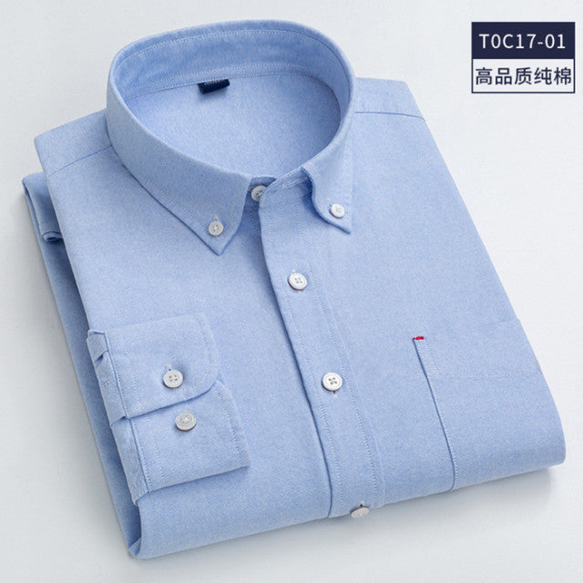 Button Down Collar Shirts 100% Cotton Men's