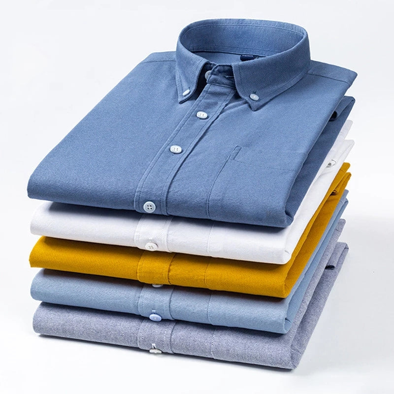 Button Down Collar Shirts 100% Cotton Men's