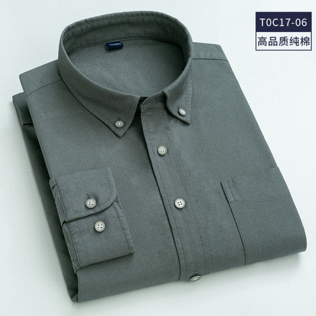 Button Down Collar Shirts 100% Cotton Men's