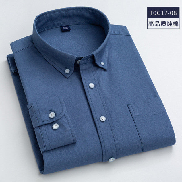Button Down Collar Shirts 100% Cotton Men's