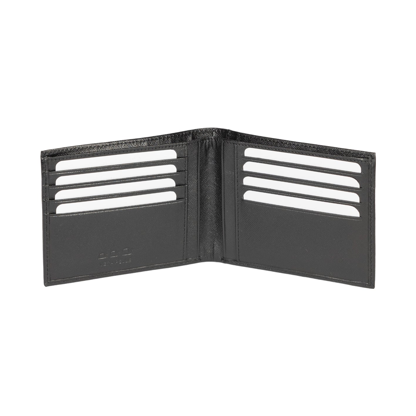 K10812AB | Men's Wallet in Saffiano Genuine Leather. Black color. 8 slots for credit cards. Size when closed: 12.5 x 9.5 x 1 cm. Packaging: hard bottom/cover Gift Box